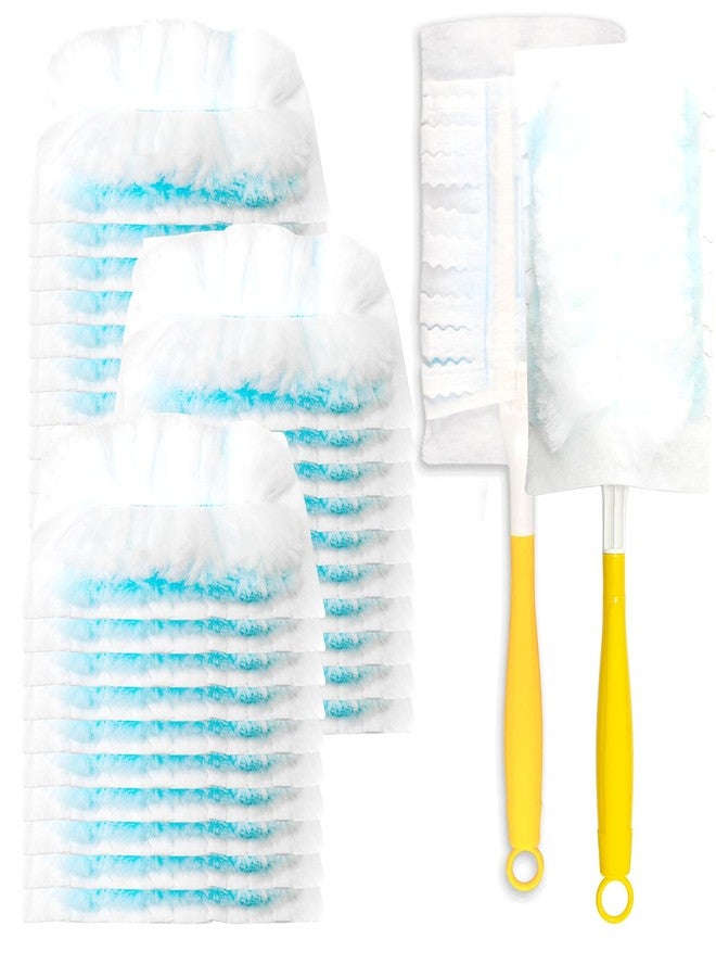 BDS-HOME 30 Count Electrostatic Duster Refills, 180°Multi-Surface Dusting Compatible with Duster Microfibre Feather Dusters Replacement Kit with 2 Handles for Home Office Furniture Cleaning - Image 1